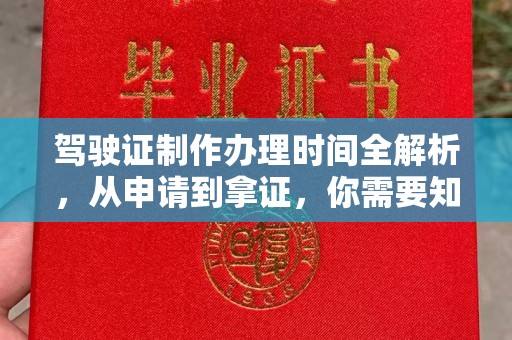 孟州驾驶证制作办理时间全解析，从申请到拿证，你需要知道的一切
