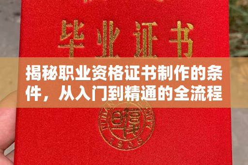 孟州揭秘职业资格证书制作的条件，从入门到精通的全流程解析